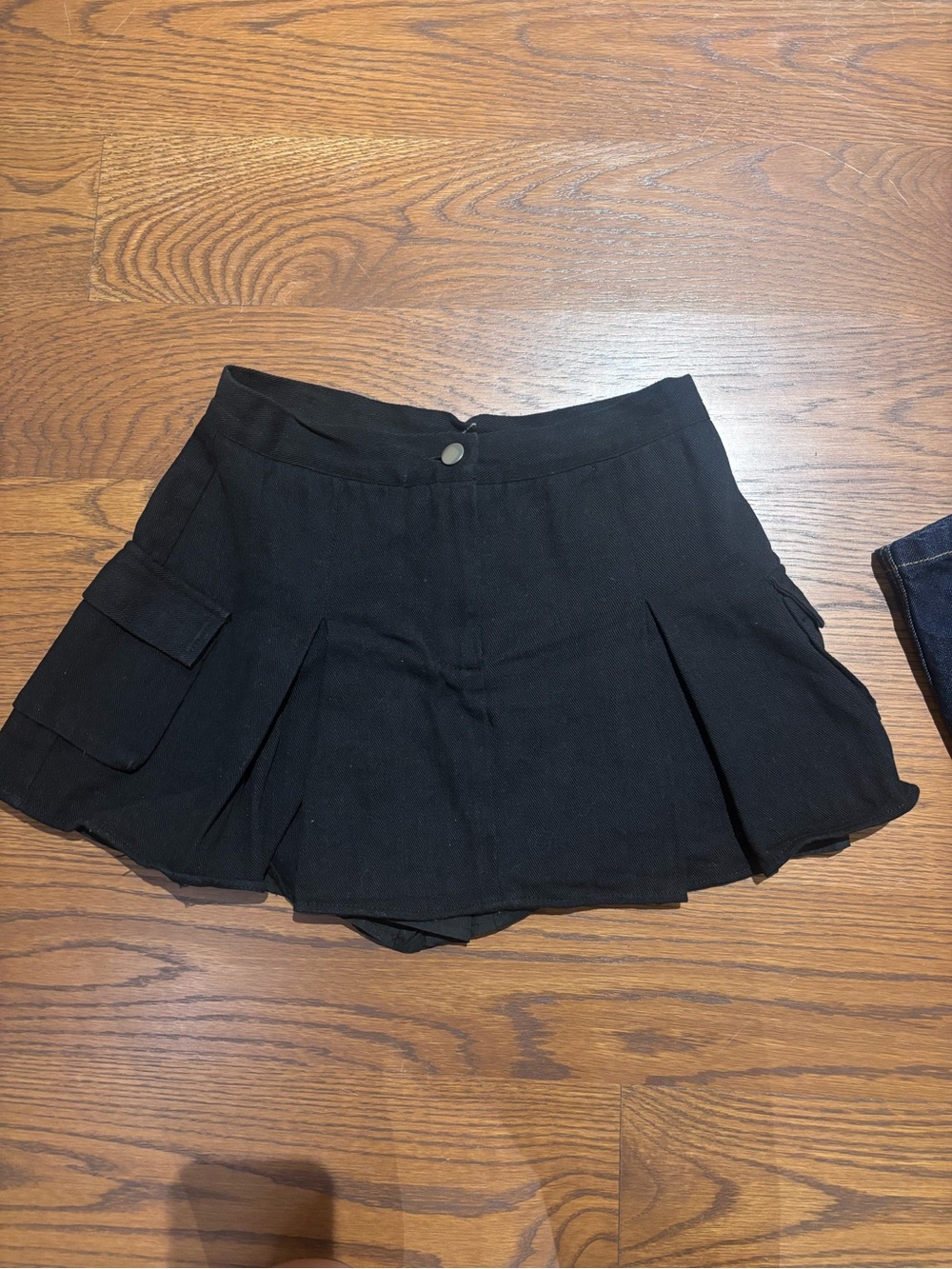 Black Pleated Mini Skort with built in shorts